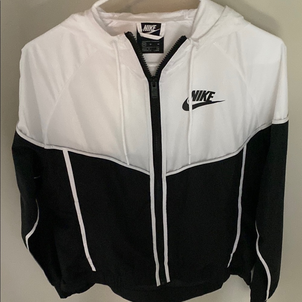 Nike Black and White Zip-Up Jacket